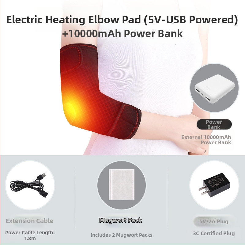 Elektromos moxibustion meleg masszázs fűtött könyökvédők férfiaknak és nőknek fűtött nyakvédő karvédők tenisz sport fizioterápia töltés