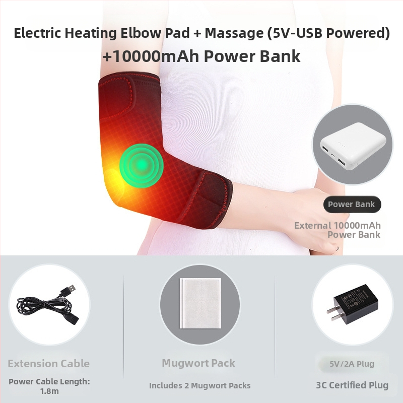 Elektromos moxibustion meleg masszázs fűtött könyökvédők férfiaknak és nőknek fűtött nyakvédő karvédők tenisz sport fizioterápia töltés