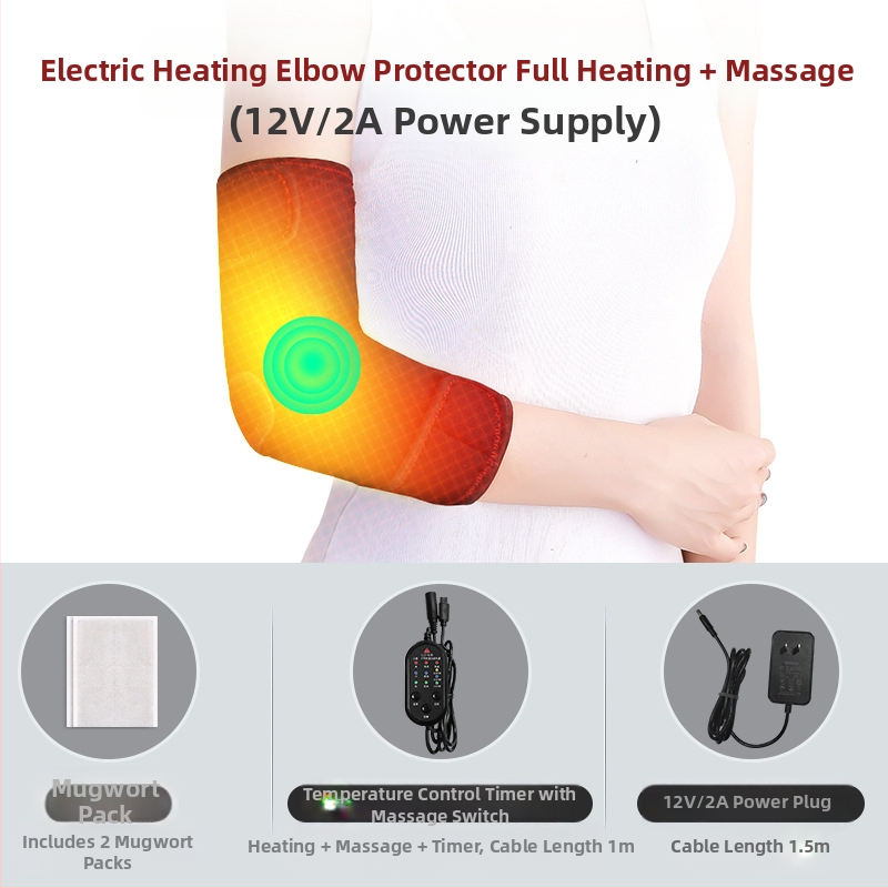 Elektromos moxibustion meleg masszázs fűtött könyökvédők férfiaknak és nőknek fűtött nyakvédő karvédők tenisz sport fizioterápia töltés