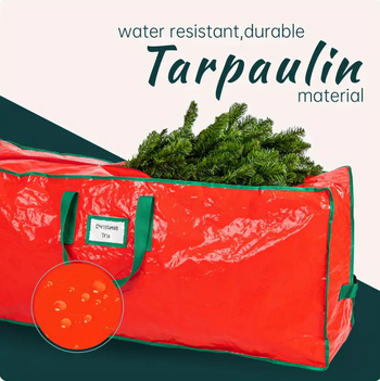 Prekogranična Amazon božićna torba za pohranu drvca 7,5/9 stopa crvena pe tkanina velikog kapaciteta za pakiranje prtljage za selidbu