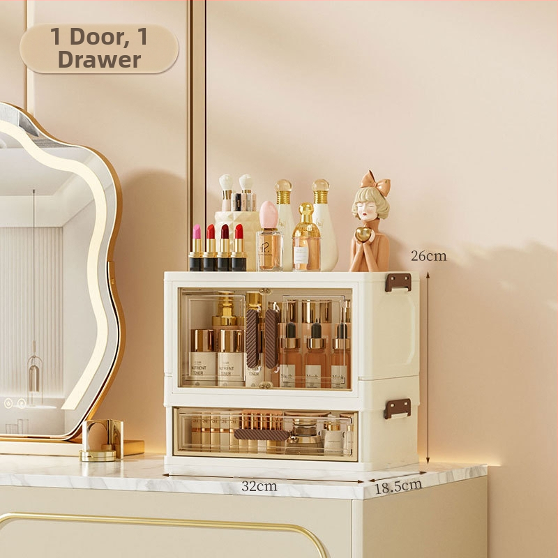 Bőrápoló termékmaszk Porálló kialakítású fiókos tárolószekrény Tárolóállvány Kozmetikai tárolódoboz Asztali fésülködőasztal