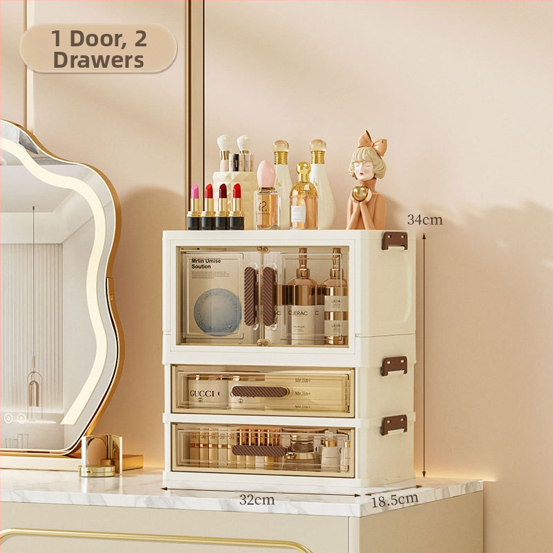 Bőrápoló termékmaszk Porálló kialakítású fiókos tárolószekrény Tárolóállvány Kozmetikai tárolódoboz Asztali fésülködőasztal