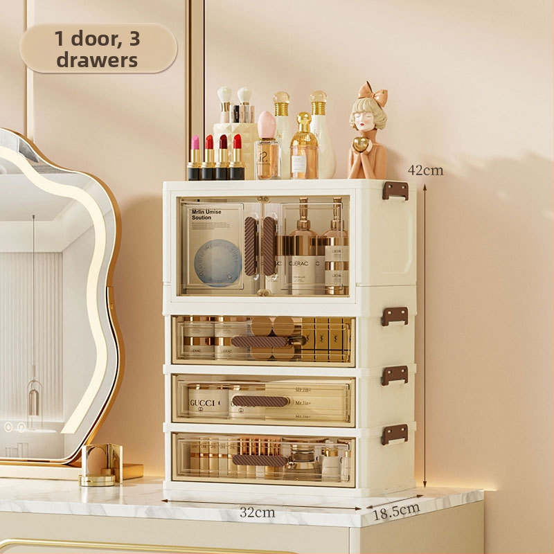 Bőrápoló termékmaszk Porálló kialakítású fiókos tárolószekrény Tárolóállvány Kozmetikai tárolódoboz Asztali fésülködőasztal