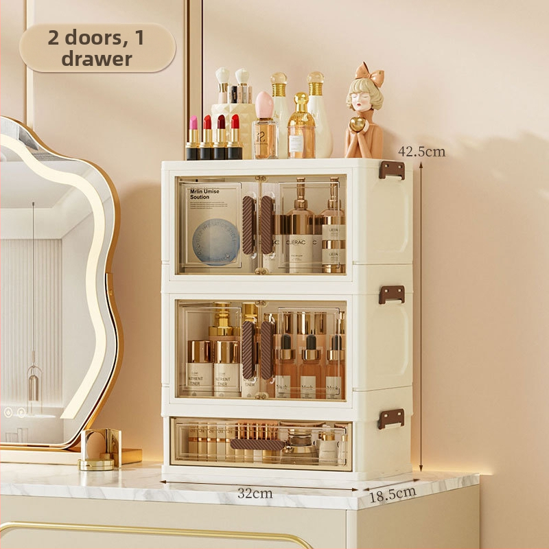 Bőrápoló termékmaszk Porálló kialakítású fiókos tárolószekrény Tárolóállvány Kozmetikai tárolódoboz Asztali fésülködőasztal