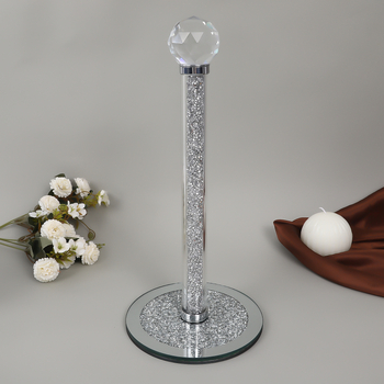 Tiesioginio gamyklinio tiekimo kūrybinis popierinių rankšluosčių laikiklis, krištolo permatomo stiklo laikymo stovas, vertikalus popierinių ritinėlių laikiklis, restoranas