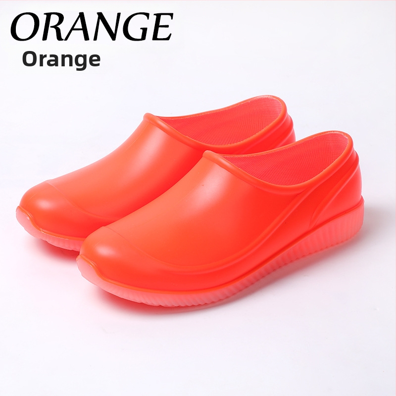 Narancssárga, alacsony szárú esőcipő, férfi és női, csúszásmentes, lapos, élelmiszeripari, fehér, csúszásmentes gumicipő, sekély szájú, kopásálló gumicipő, férfi nagykereskedelem