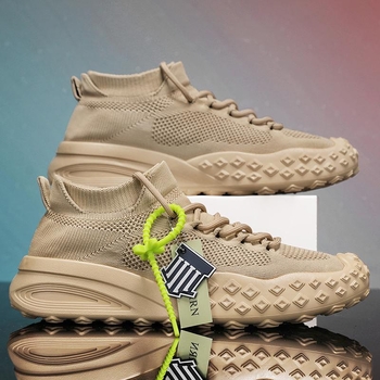 Tiktok Kuaishou Xiaohongshu Dropshipping Páros Kötött Cipők Zokni Cipők Egyszerű Alacsony Szárú Vastag Talpú Sokoldalú Lélegző Férfi Cipők