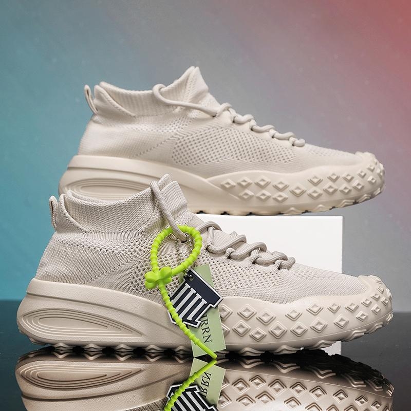 Tiktok Kuaishou Xiaohongshu Dropshipping Páros Kötött Cipők Zokni Cipők Egyszerű Alacsony Szárú Vastag Talpú Sokoldalú Lélegző Férfi Cipők