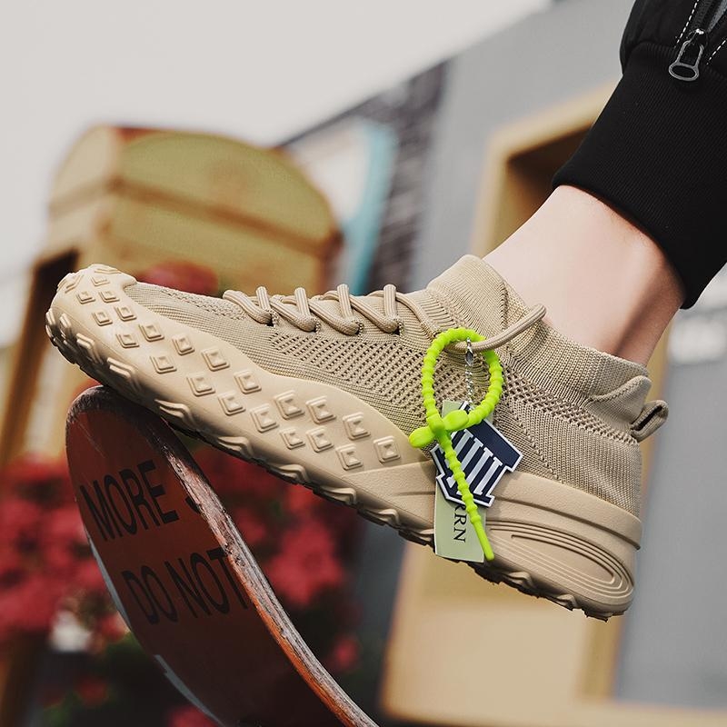 Tiktok Kuaishou Xiaohongshu Dropshipping Páros Kötött Cipők Zokni Cipők Egyszerű Alacsony Szárú Vastag Talpú Sokoldalú Lélegző Férfi Cipők