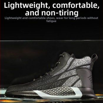 Χονδρικά παπούτσια προστασίας εργασίας για άνδρες με ψηλή κορυφή, ελαφριά ατσάλινη δάχτυλα, αντι-θραυστικά, αντι-τρυπητικά παπούτσια προστασίας εργασίας