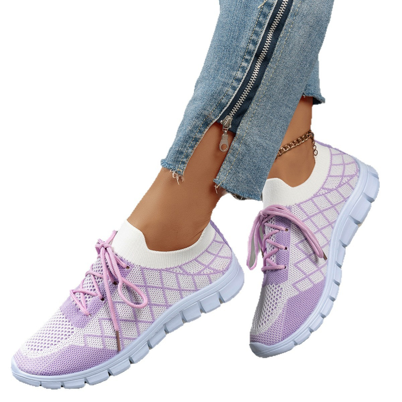 Pantofi sport transfrontalieri de mărime mare, respirabili, tricotați, versatili, casual, pentru femei, simpli și la modă, pentru studenți, pentru comerț exterior