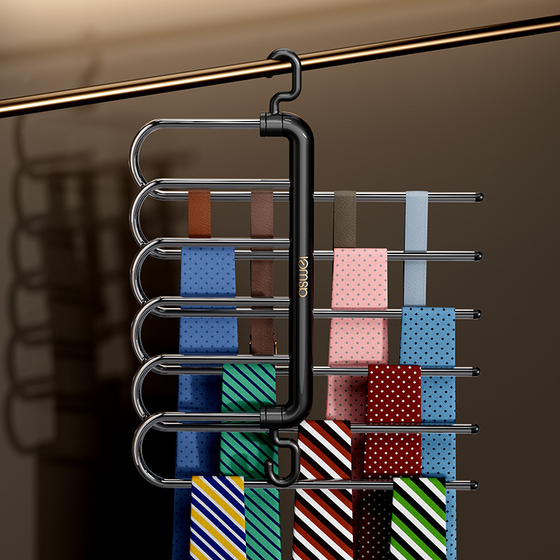 Sulankstomos kelnių lentynos daugiafunkcinė kelnių pakaba daugiasluoksnė besiūlė buitinė magiška kelnių segtukas drabužių spintos laikymo organizatorius kelnių pakaba