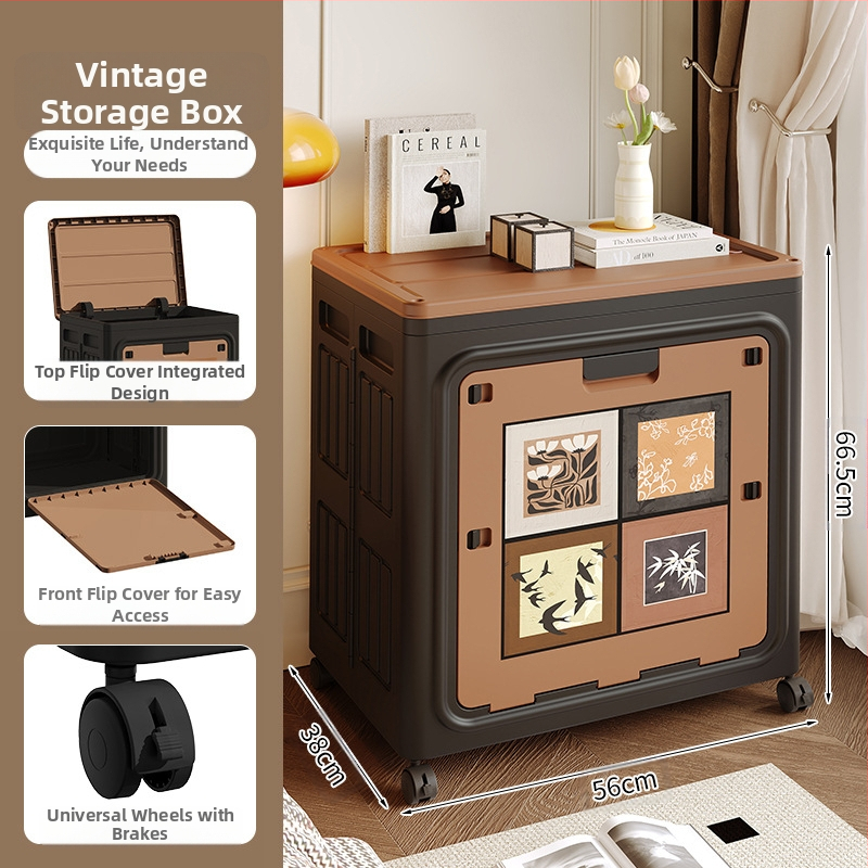Kétajtós, felhajtható tetejű, kerekes játéktároló doboz, összecsukható ruha- és paplantároló szekrény, nagy kapacitású háztartási tárolódoboz