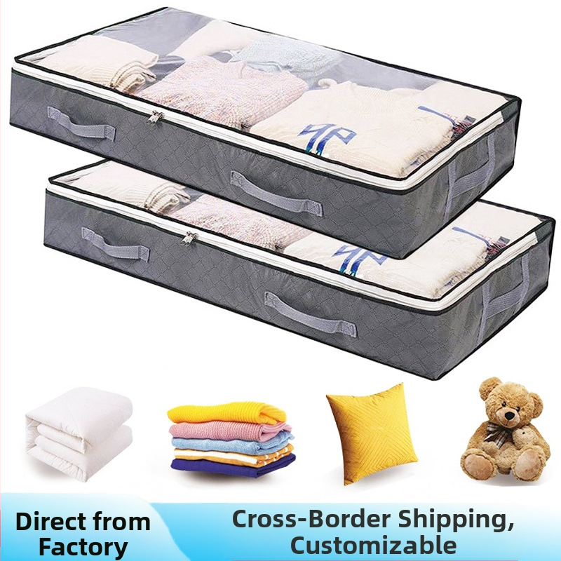 Ágy alatti tárolódoboz, összecsukható ruhatároló táska, otthoni ruhásszekrény, porálló, nem szőtt anyagból készült, nagy kapacitású rendszerezés