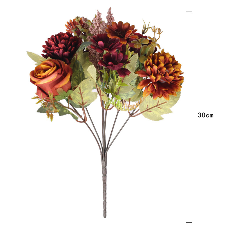 Európai romantikus kézben tartott rózsa műrózsa csokor művirág esküvő menyasszony kézben tartott virág nappali dekorációval