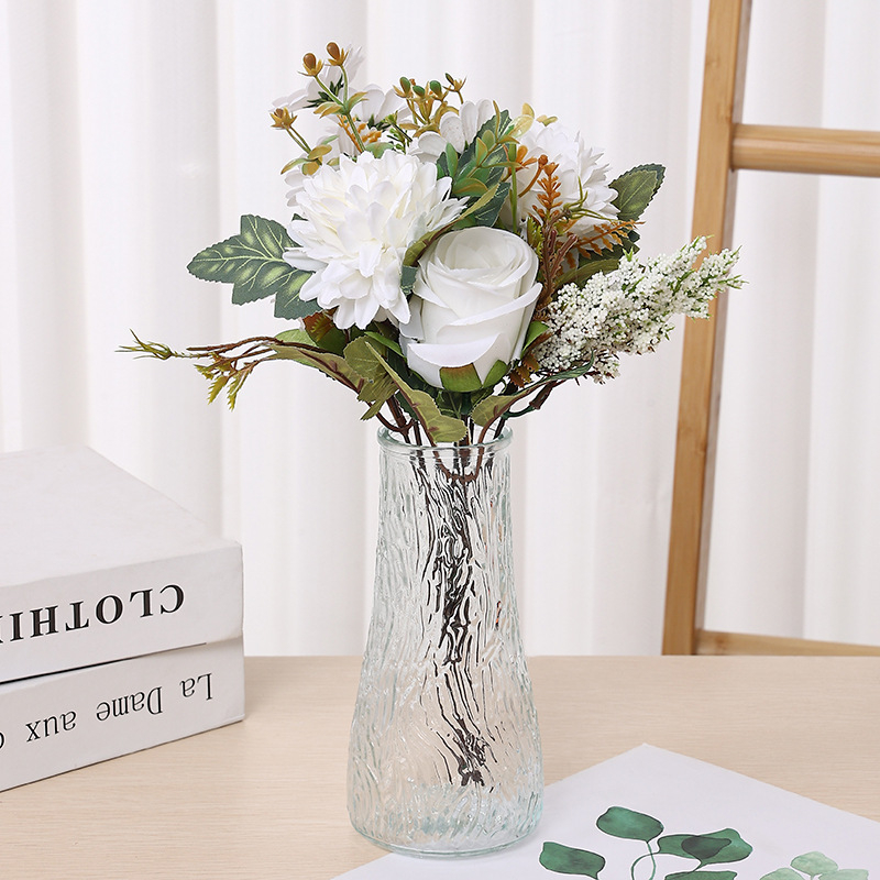 Európai romantikus kézben tartott rózsa műrózsa csokor művirág esküvő menyasszony kézben tartott virág nappali dekorációval