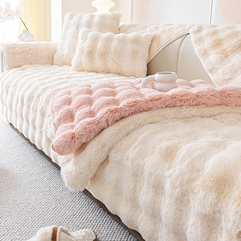 Nyúl Plüss Internet Hírességek Kanapépárna Téli Vastagított Csúszásmentes Párna Bőr Kanapéhuzat 2024 Új Plüss Huzatkendő