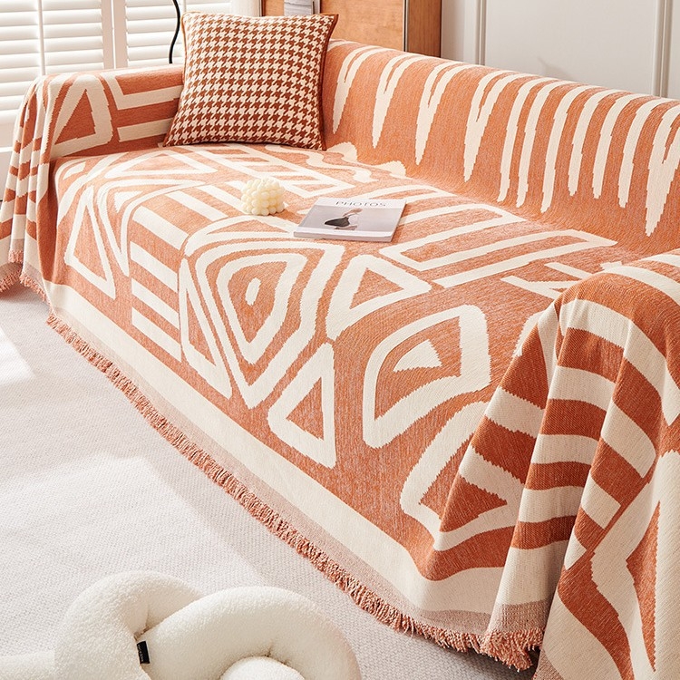 Zsenília fekete-fehér kanapépárna, kanapéhuzat, négy évszak, univerzális, egyszerű, univerzális, teljes fedésű párna, háttámla, törölközőhuzat, kendő