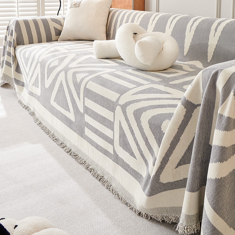 Zsenília fekete-fehér kanapépárna, kanapéhuzat, négy évszak, univerzális, egyszerű, univerzális, teljes fedésű párna, háttámla, törölközőhuzat, kendő