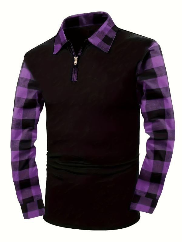 2025-ös, határokon átnyúló, új európai és amerikai, negyeddimenziós cipzáras retró kockás ing, laza, lezser stílusban,