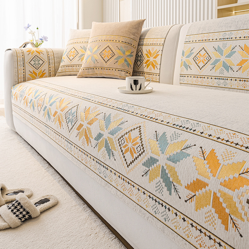 Bohém zsenília kanapépárna minden évszakra univerzális 2025 új, csúcskategóriás, csúszásmentes párnahuzat szövettel