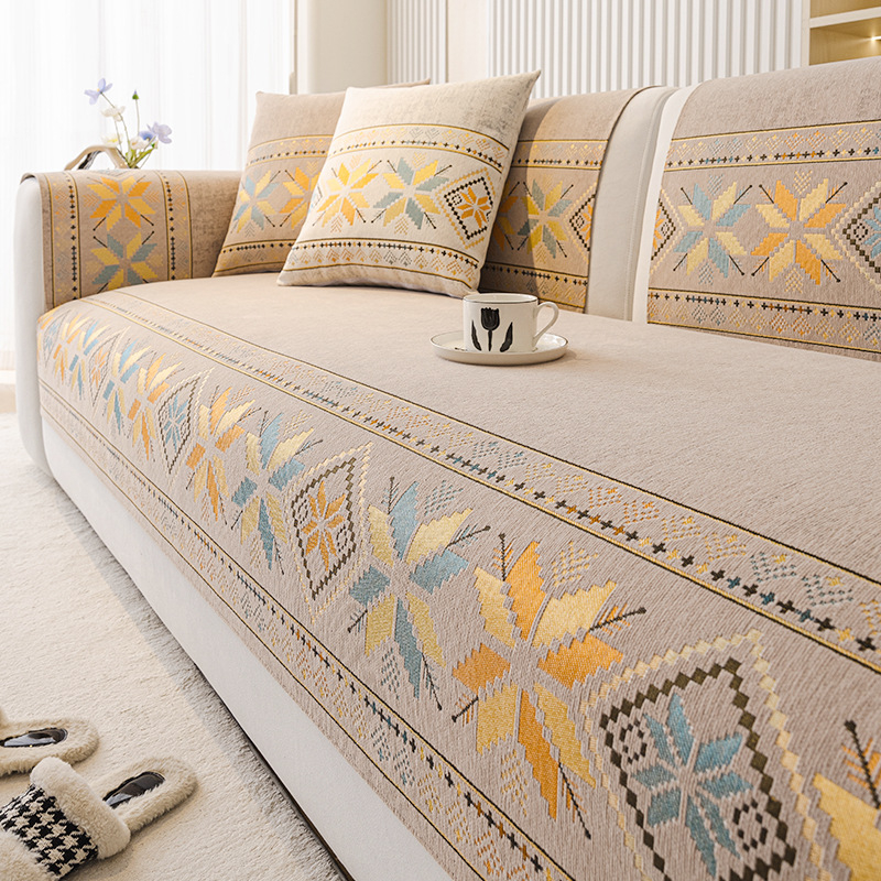 Bohém zsenília kanapépárna minden évszakra univerzális 2025 új, csúcskategóriás, csúszásmentes párnahuzat szövettel