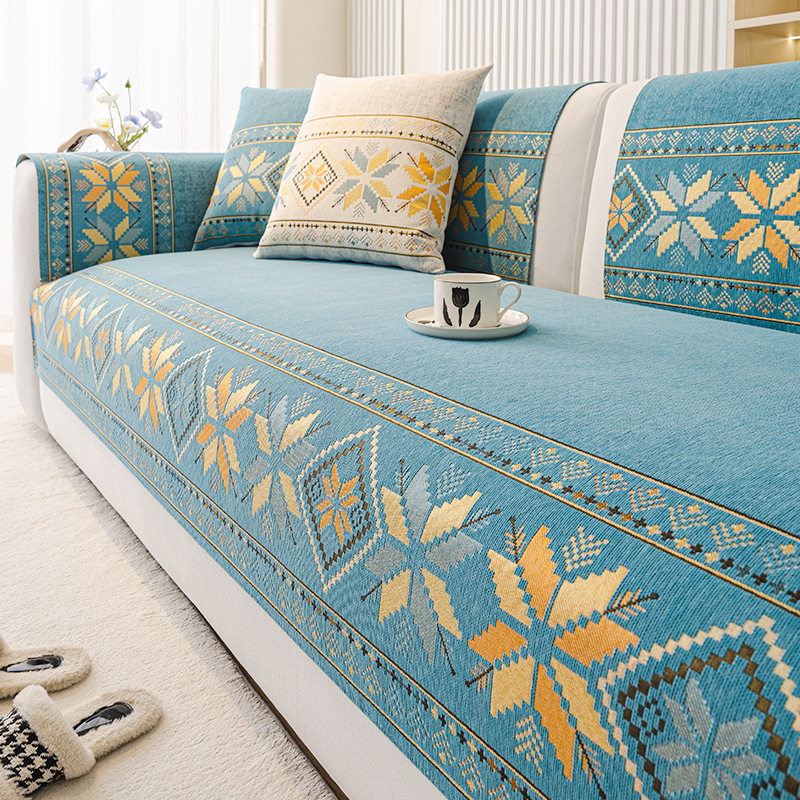 Bohém zsenília kanapépárna minden évszakra univerzális 2025 új, csúcskategóriás, csúszásmentes párnahuzat szövettel