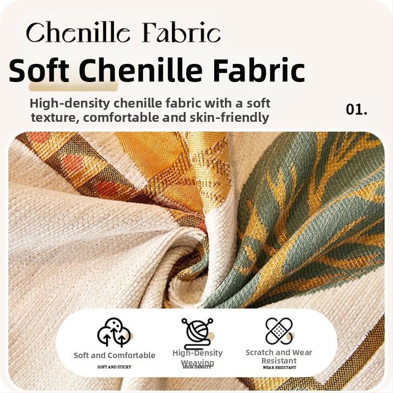 Chenille poťah na sedačku pre všetky ročné obdobia, jednodielny poťah pre trojsedák, kvetinový vzor, moderný minimalistický štýl