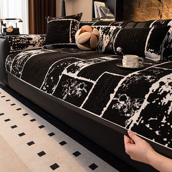 Francia stílusú, könnyű, luxus őszi és téli zsenília kanapépárna, csúszásmentes, szennyeződés-álló, macskakarcolásálló, magas szintű kanapétakaró, gyapjúbéléssel