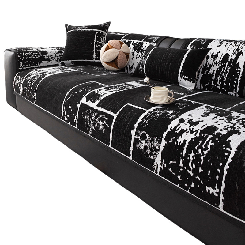 Francia stílusú, könnyű, luxus őszi és téli zsenília kanapépárna, csúszásmentes, szennyeződés-álló, macskakarcolásálló, magas szintű kanapétakaró, gyapjúbéléssel