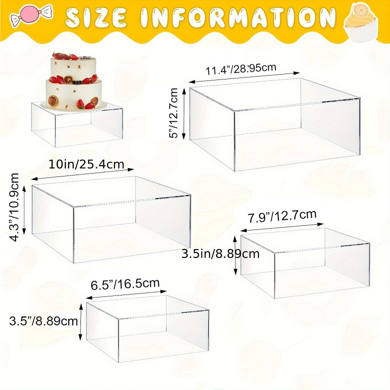 2 darabos modern, átlátszó, kerek, akril, újratölthető tortatartó készlet esküvői, születésnapi parti desszertkiállításhoz