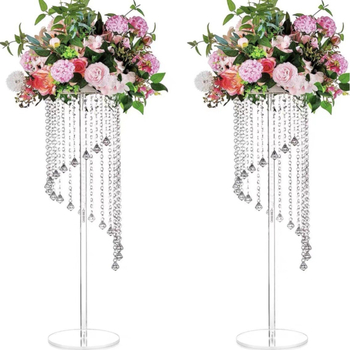 Διασυνοριακά νέα αξεσουάρ γάμου από ακρυλικό κρύσταλλο, περιστρεφόμενη βάση λουλουδιών, στολίδια κηροπήγιου, διακόσμηση τραπεζιού ξενοδοχείου, διακόσμηση τραπεζιού καταστήματος