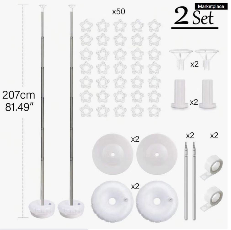 Amazon lufi oszlopkészlet lufi teleszkópos rúd táltartó oszlop út kalauz lufi állvány születésnap esküvői parti