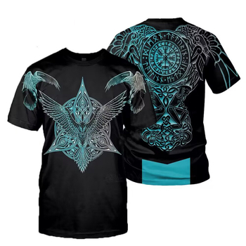 Ευρωπαϊκά και Αμερικανικά Διασυνοριακά T-Shirts για Εξωτερικό Εμπόριο, Ανδρικά 3D Ψηφιακή Εκτύπωση με Στρογγυλό Λαιμό και Κοντά Μανίκια, Κατασκευαστές Χονδρικής 3D