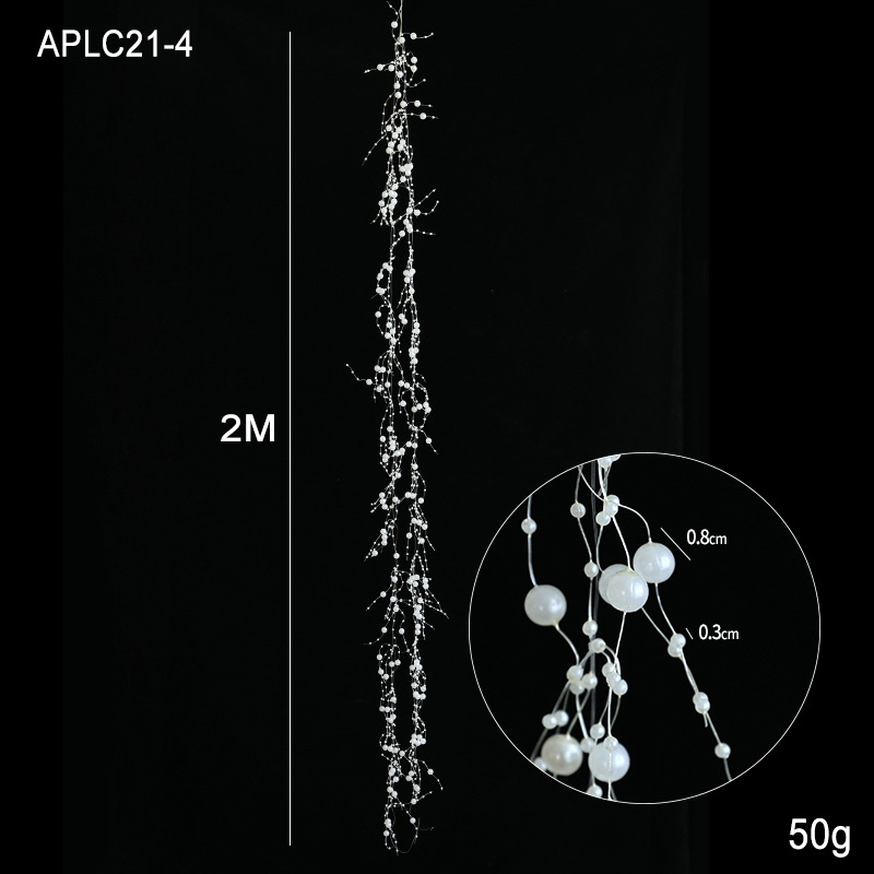 Božićni privjesak od ledenih kristala, fiksni biserni lanac, niz perli, vijenac od ratana, ukrasi za božićno drvce, viseći ukrasi