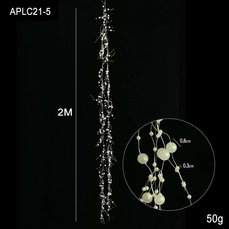 Božićni privjesak od ledenih kristala, fiksni biserni lanac, niz perli, vijenac od ratana, ukrasi za božićno drvce, viseći ukrasi