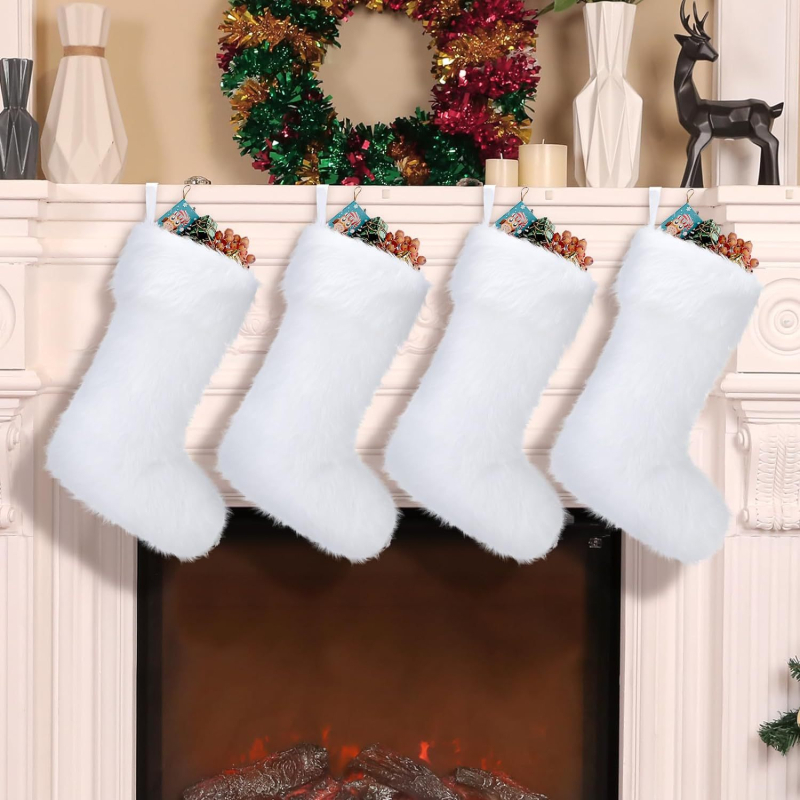 Karácsonyi karácsonyi harisnya hímzett hópehely gyöngyházfényű mikulás ajándéktáska karácsonyi harisnya karácsonyi parti lakberendezés