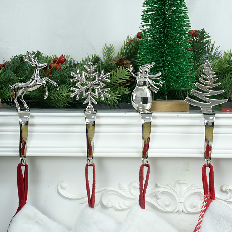 Χριστουγεννιάτικο γάντζο για διασυνοριακή χρήση, κρεμαστό χριστουγεννιάτικο δέντρο από κράμα ψευδαργύρου, κρεμαστό γάντζο από μεταλλικό γάντζο τζακιού, διακόσμηση