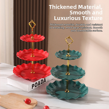 Daugiasluoksnė vaisių lėkštė, pasižyminti aukšta estetine verte, lengvu prabangumu ir aukšto lygio pojūčiu, tinkanti svetainės kavos staliukui, užkandžių lėkštei, džiovintų vaisių demonstravimo lėkštei ir padalintai lėkštei.