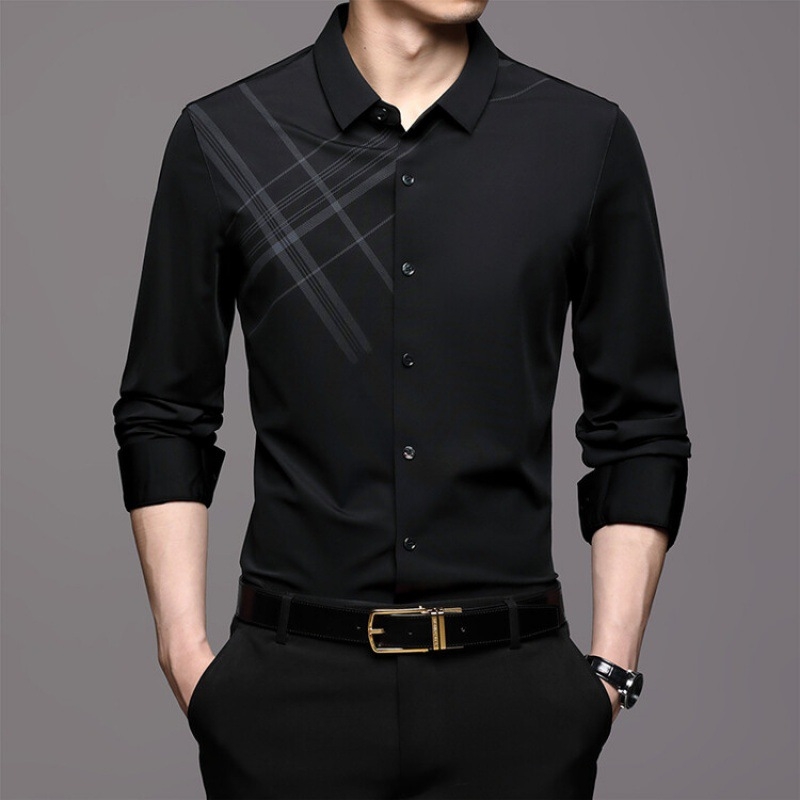 Yagher 2024 Vara Nouă Ice-cool Cămașă cu mânecă scurtă pentru bărbați la modă pentru bărbați la modă, fără călcat, haine de afaceri casual