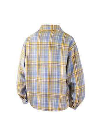 Πουκάμισο με μακριά μανίκια σε στυλ ιαπωνικού στιλ, ρετρό, μοντέρνο, φαρδύ πουκάμισο με σχέδιο 202