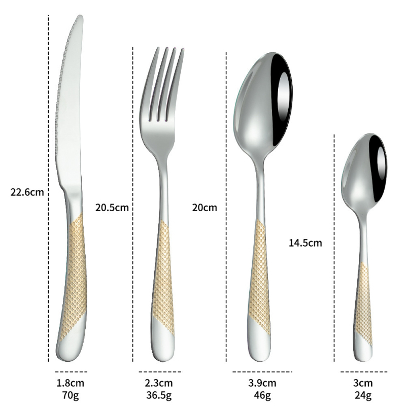 Tarpvalstybinis rusiškas vandeniu dengtas aukso žvaigždės formos deimantinis peilis ir šakutė iš nerūdijančio plieno stalo įrankių rinkinys, viešbučio vakarietiškas kepsnio peilis, šakutė ir šaukštas