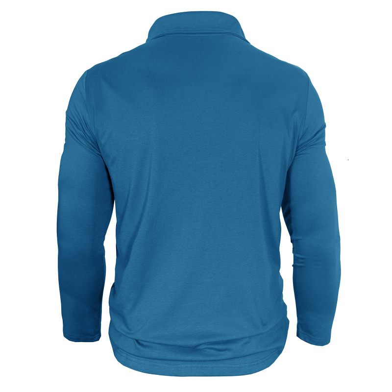 2025 őszi és téli határokon átnyúló férfi hosszú ujjú póló, zsebes nadrág, hajtókás póló, férfi szabadtéri alkalmi pólóruházat