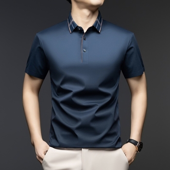 Férfi rövid ujjú, öves, alkalmi, hajtókás, üzleti, nyári, vékony, vasalhatatlan, eperbarna selyemfelső