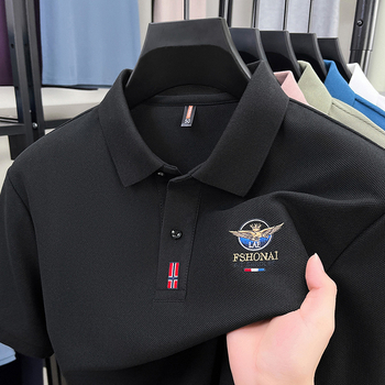 Νέο καλοκαιρινό, κεντημένο πόλο μπλουζάκι από απομίμηση βαμβακιού, ανδρικό κοντομάνικο μπλουζάκι με πέτο, casual, απορροφητικό του ιδρώτα, αναπνεύσιμο, με μισό μανίκι για άνδρες