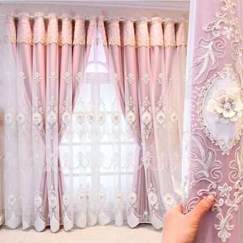 Užuolaidos europietiško stiliaus, aukštos klasės, paprastos, modernios, audinio siūlai, integruoti, užtemdantys, dvigubai įspausti, siuvinėjimo siūlai, baigtos svetainės, miegamojo užuolaidos