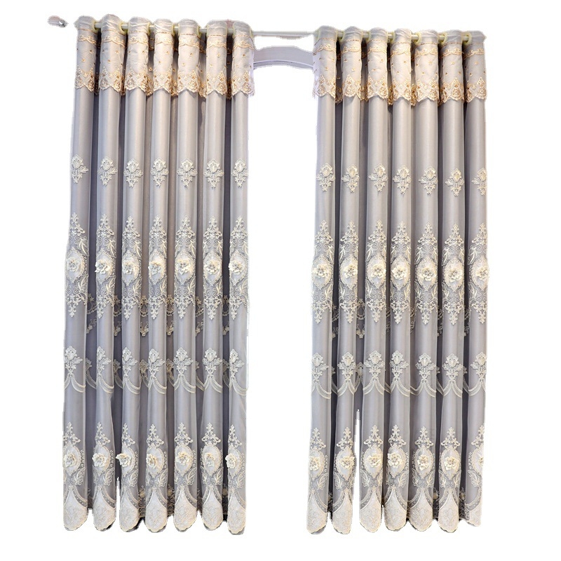 Užuolaidos europietiško stiliaus, aukštos klasės, paprastos, modernios, audinio siūlai, integruoti, užtemdantys, dvigubai įspausti, siuvinėjimo siūlai, baigtos svetainės, miegamojo užuolaidos