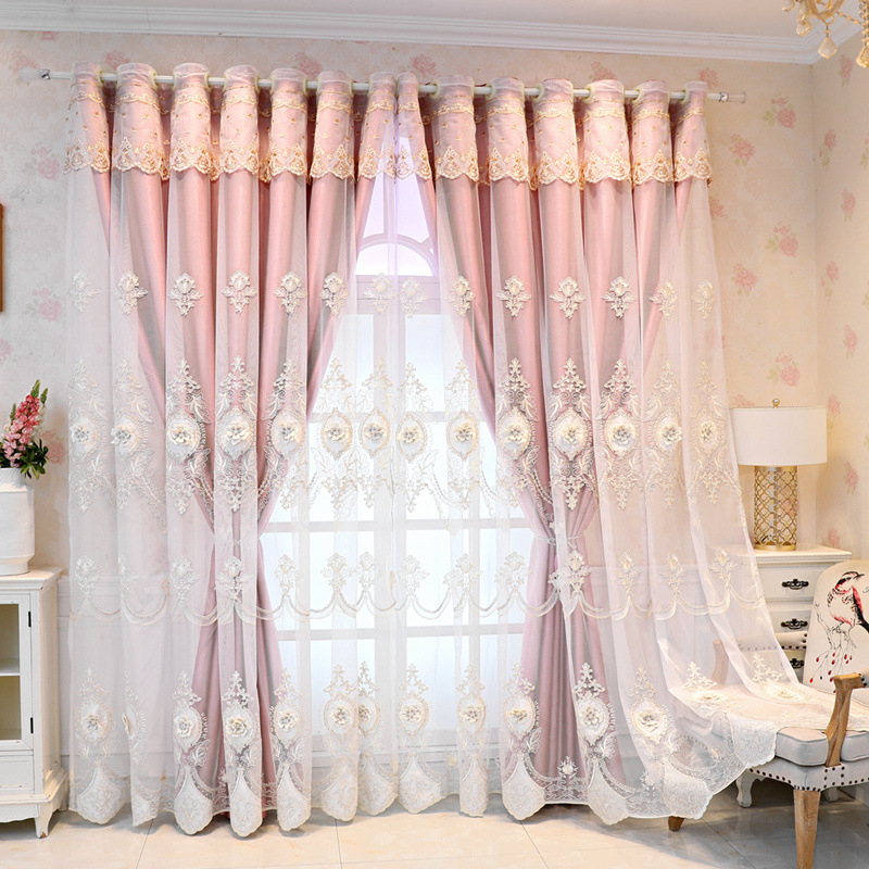 Užuolaidos europietiško stiliaus, aukštos klasės, paprastos, modernios, audinio siūlai, integruoti, užtemdantys, dvigubai įspausti, siuvinėjimo siūlai, baigtos svetainės, miegamojo užuolaidos