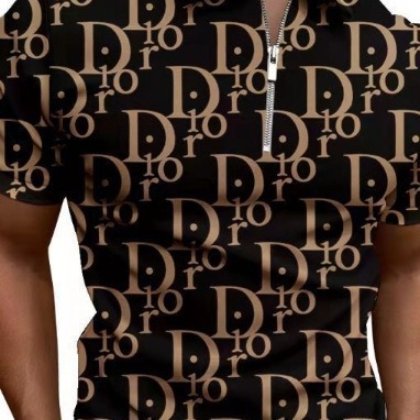 2025 új, divatos külkereskedelmi, határokon átnyúló 3D-s digitális hajtókás gombos rövid ujjú férfi alkalmi póló nagykereskedelem