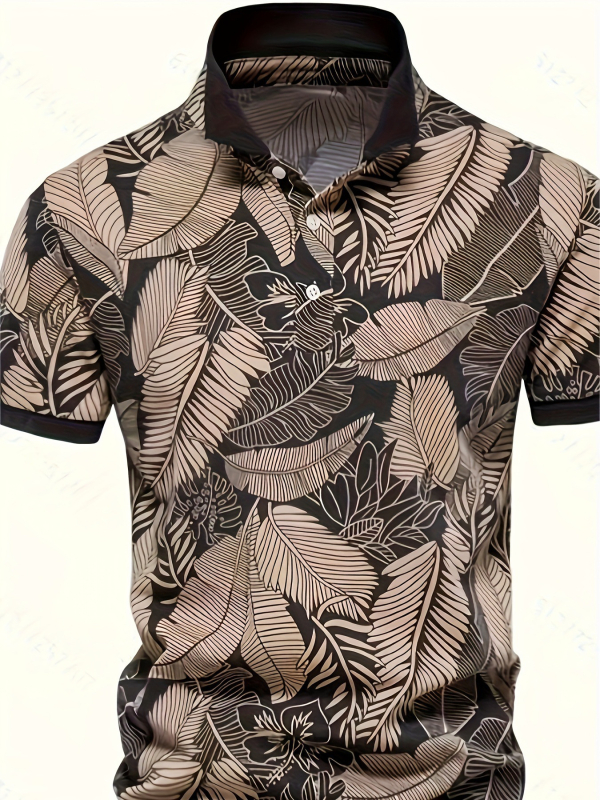 2025 új, divatos külkereskedelmi, határokon átnyúló 3D-s digitális hajtókás gombos rövid ujjú férfi alkalmi póló nagykereskedelem